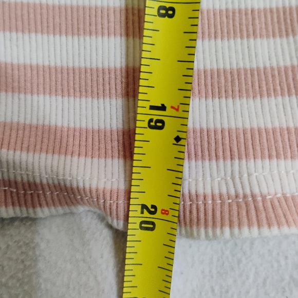 Zesica Women's Ruffled Sleeve Striped Top - Pink and White - Picture 7 of 7